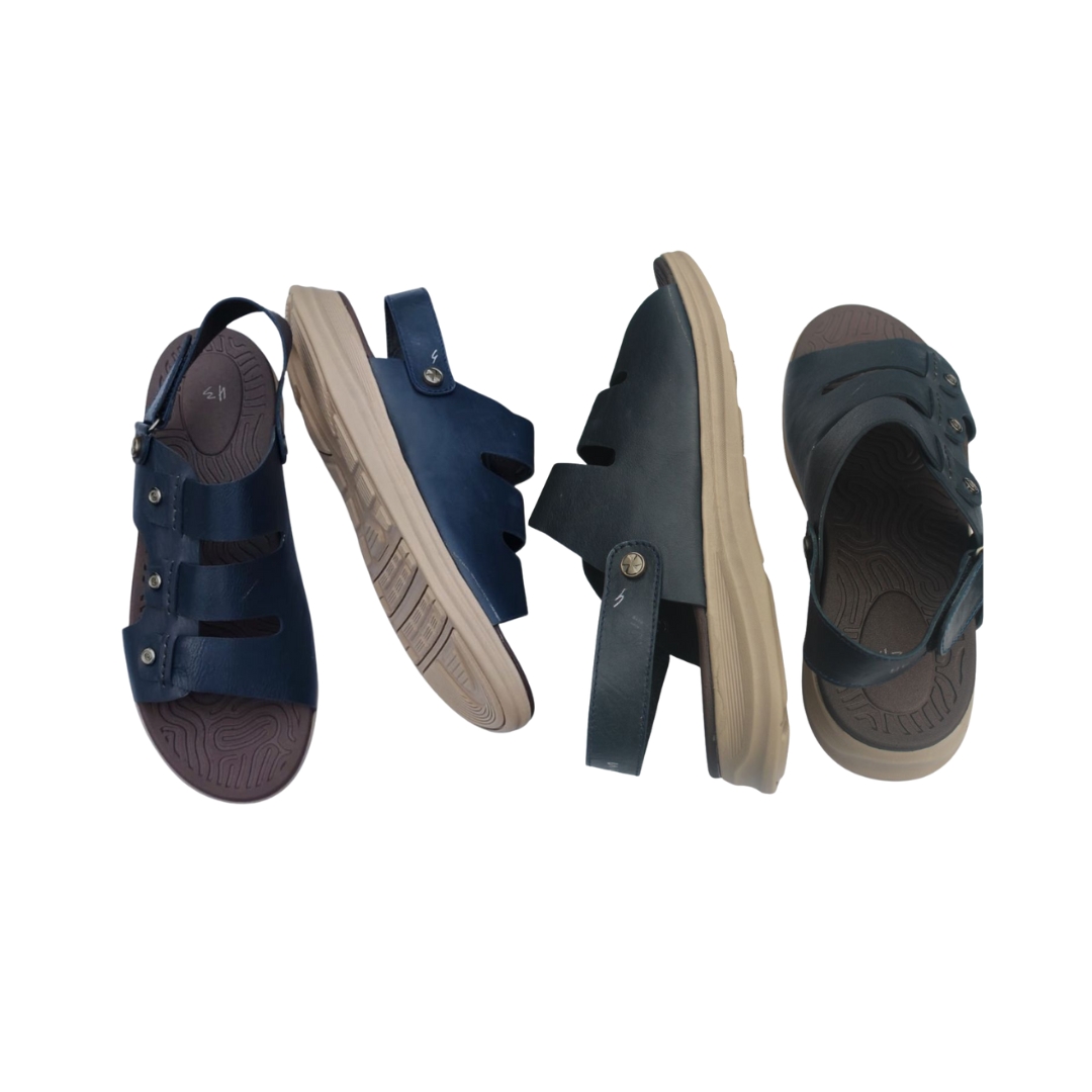 Premium Navy Leather Sandal with Soft Sole