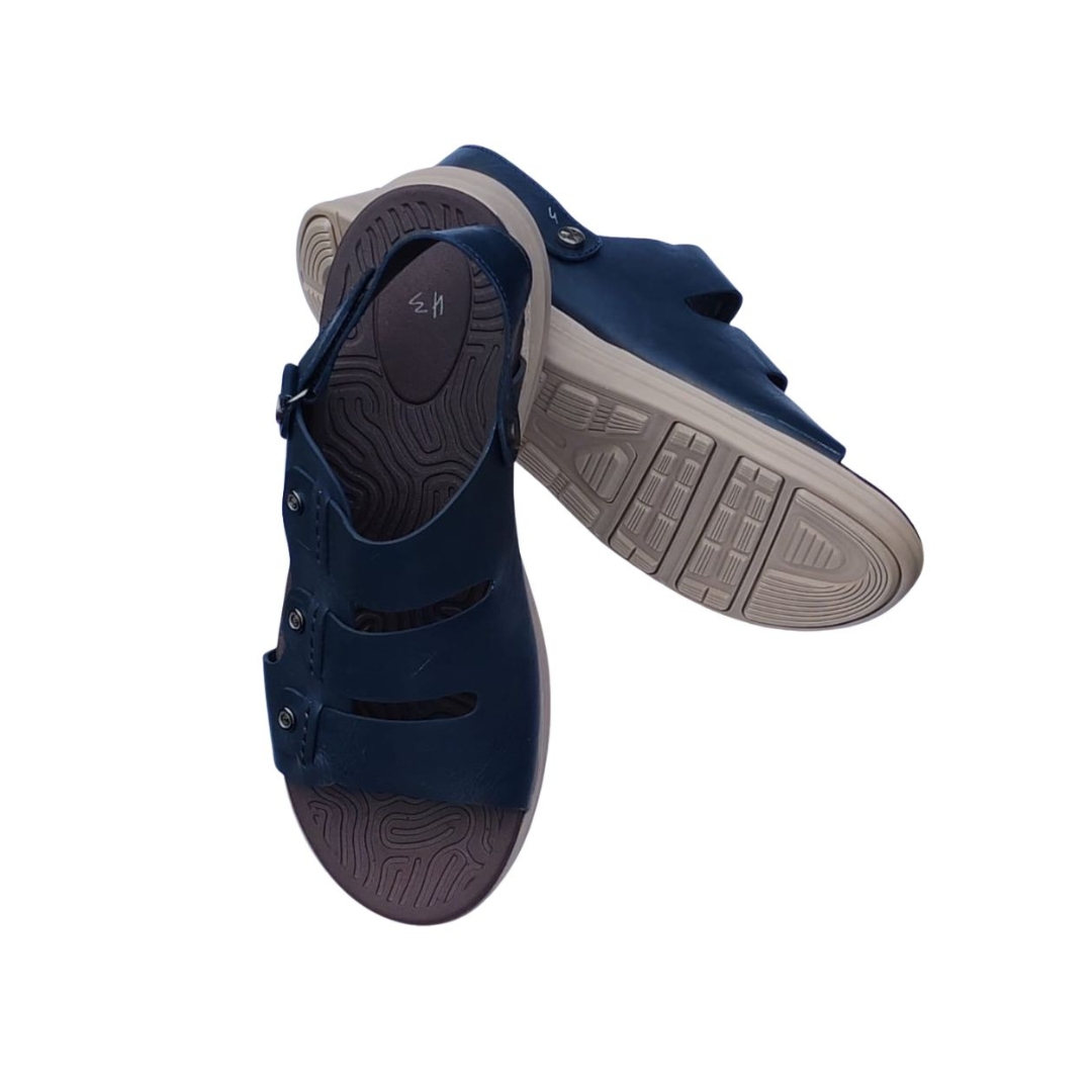 Premium Navy Leather Sandal with Soft Sole