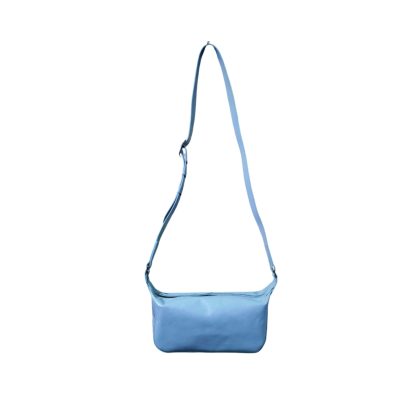 Sky blue ladies leather shoulder bag – stylish women sling purse for daily use