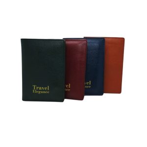 "Shabab Leather passport holder in green, maroon, navy and tan – stylish travel document wallet for men and women."