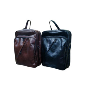 Genuine leather backpack with croco texture in brown and black color – Made in Bangladesh | Shabab Leather